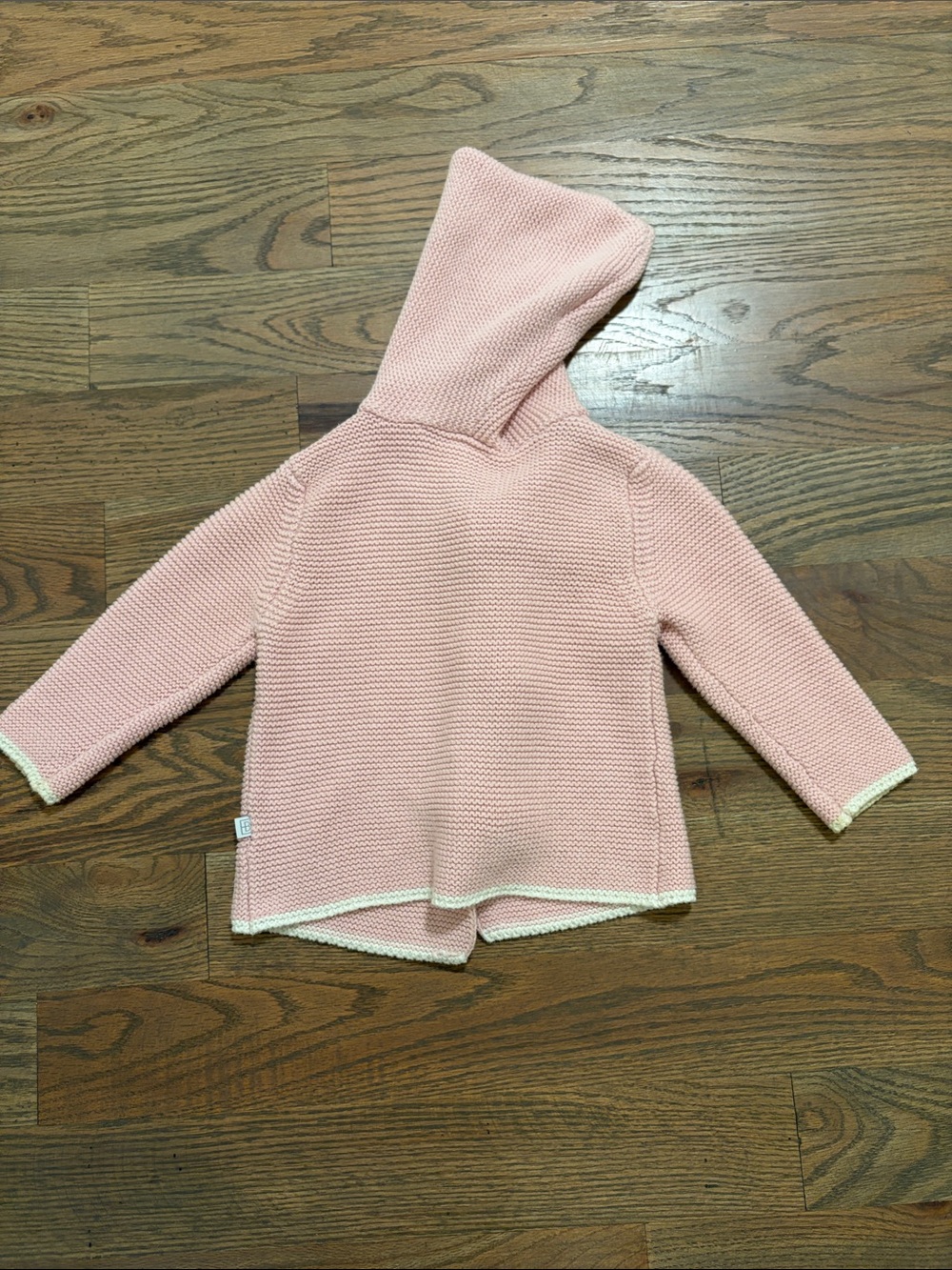 Elegant Baby Pink Hooded Pom-Pom Knit Cardigan 12months GUC - Picture 6 of 6